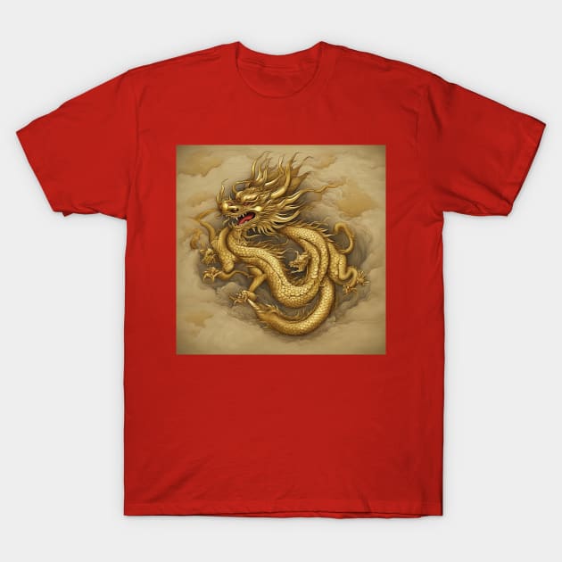 gold dragon T-Shirt by poupoune